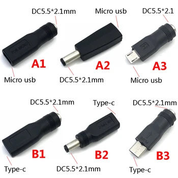 1 шт. DC5,5 x 2,1 мм с розеткой на Micro USB 5-контактный угловой гнездо type-c dc5,5 * 2,1 мм гнездо на type-c AF AM адаптер питания