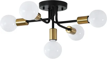 Nordic E27 Люстра для дома Золотой / Черный Потолочный Декор Светильник Современный G95 Лампа Внутренний Осветительный Прибор Для Гостиной Спальни