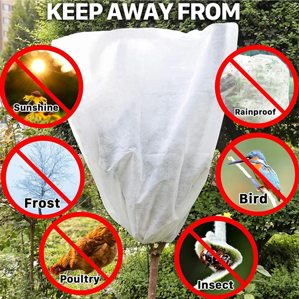  Защитная сумка для растений Крышка антифриза для саженцев фруктовых деревьев Натяжение веревки Покрытие от зимних морозов для теплого защитного мешка для растений