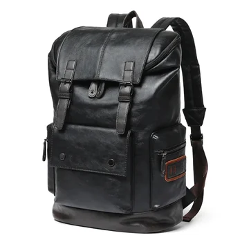 Мужской рюкзак из искусственной кожи Мужской большой противоугонный дорожный рюкзак Сумка для ноутбука Черная сумка для мальчиков Big School Мужская деловая сумка через плечо