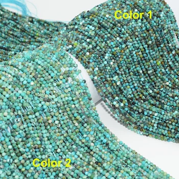 Натуральные граненые круглые бусины HuBei Turquoise 2,3 мм / 2,5 мм
