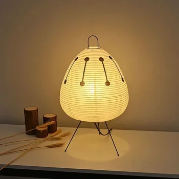 японский дизайн рисовая бумага настольная лампа домашняя крытая гостиная спальня кабинет декор письменный стол свет атмосфера штатив прикроватная лампа